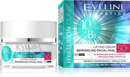 Eveline Hyaluron Clinic B5 Lifting Cream Day Night 50+ Крем за лице с лифтинг ефект