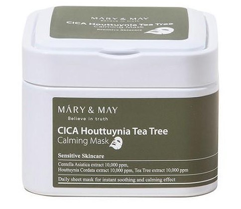 Mary and May Cica Houttuynia Tea Tree Calming Mask маски за лице с азиатска центела Mary and May Cica Houttuynia Tea Tree Calming Mask маски за лице с азиатска центела