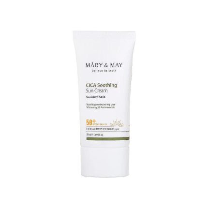 Mary and May CICA Soothing Sun Cream SPF50+ PA++++ успокояващ слънцезащитен крем с азиатска центела