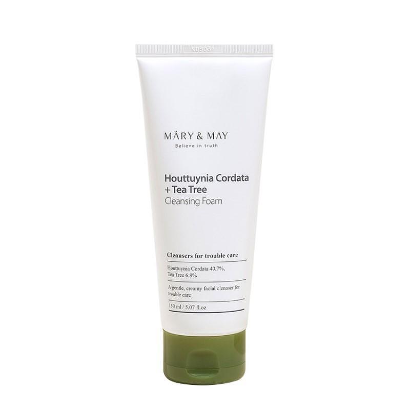 Mary and May Houttuynia Cordata + Tea Tree Cleansing Foam почистваща пяна за лице с хутиния и чаено дърво Mary and May Houttuynia Cordata + Tea Tree Cleansing Foam почистваща пяна за лице с хутиния и чаено дърво